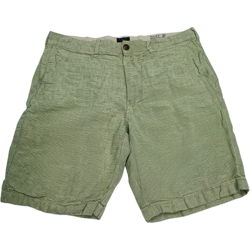 J.Crew Chino Shorts 32 Green White Striped Preppy Summer Coastal Z1129